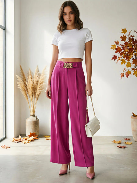 Draped Wide-leg Straight-leg Trousers For Women